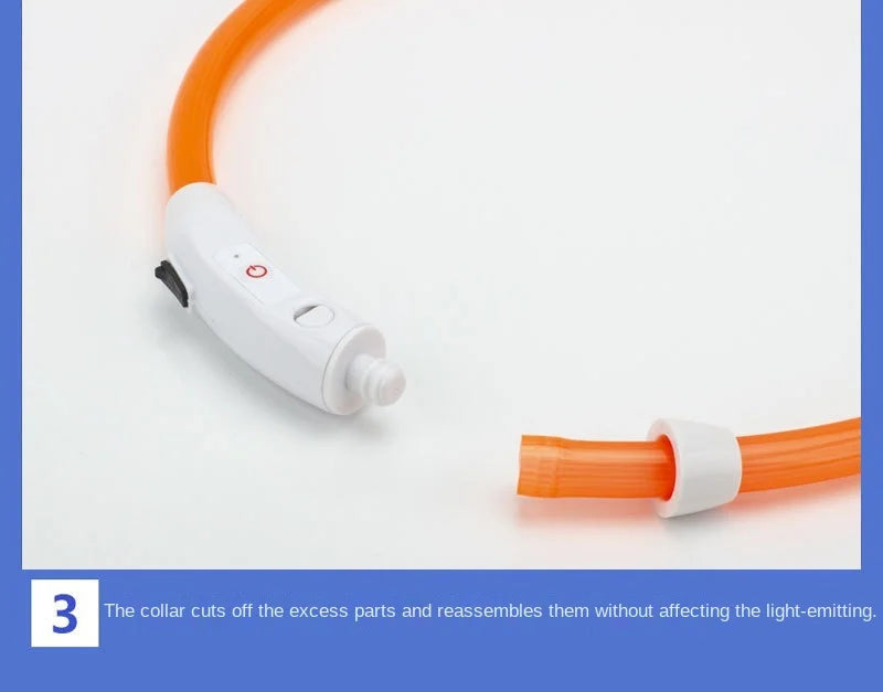 USB Rechargeable Luminous Collar Adjustable Led Glowing Dog Collar for Large Small Dogs