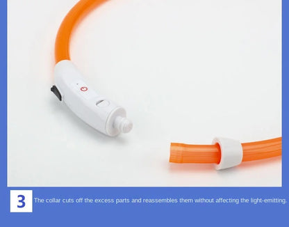 USB Rechargeable Luminous Collar Adjustable Led Glowing Dog Collar for Large Small Dogs