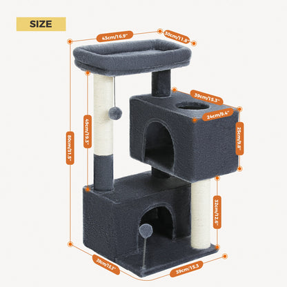 Multi-Level Cat Scratching Post and Bed, 3 Levels (Medium)