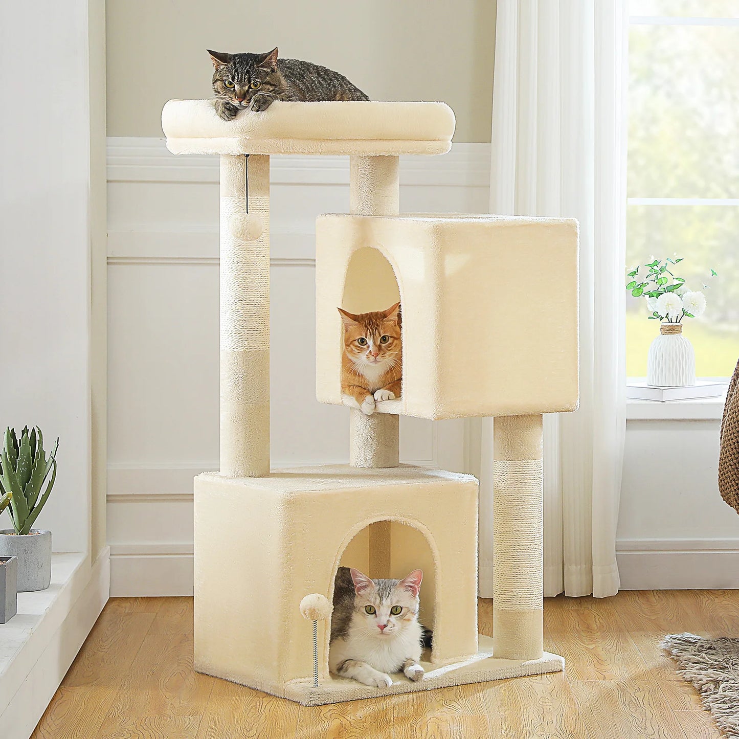 Multi-Level Cat Scratching Post and Bed, 3 Levels (Large)