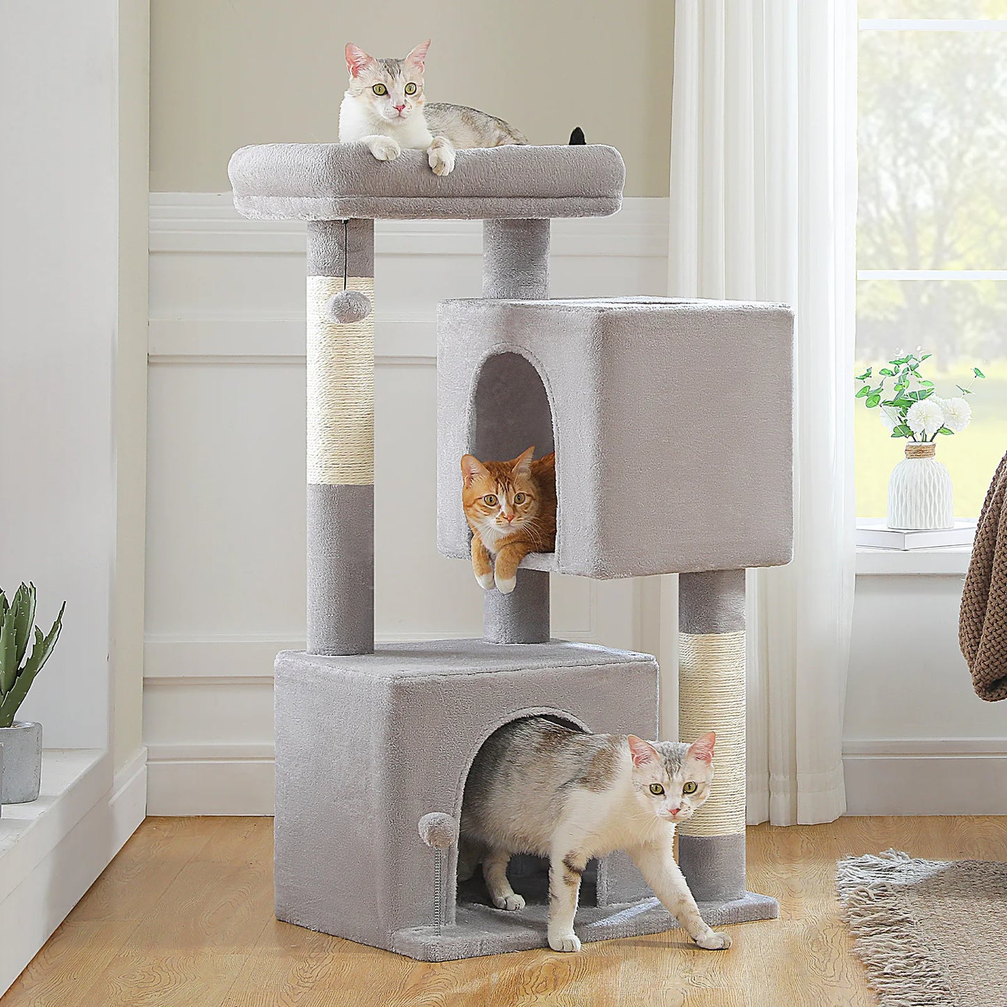 Multi-Level Cat Scratching Post and Bed, 3 Levels (Large)