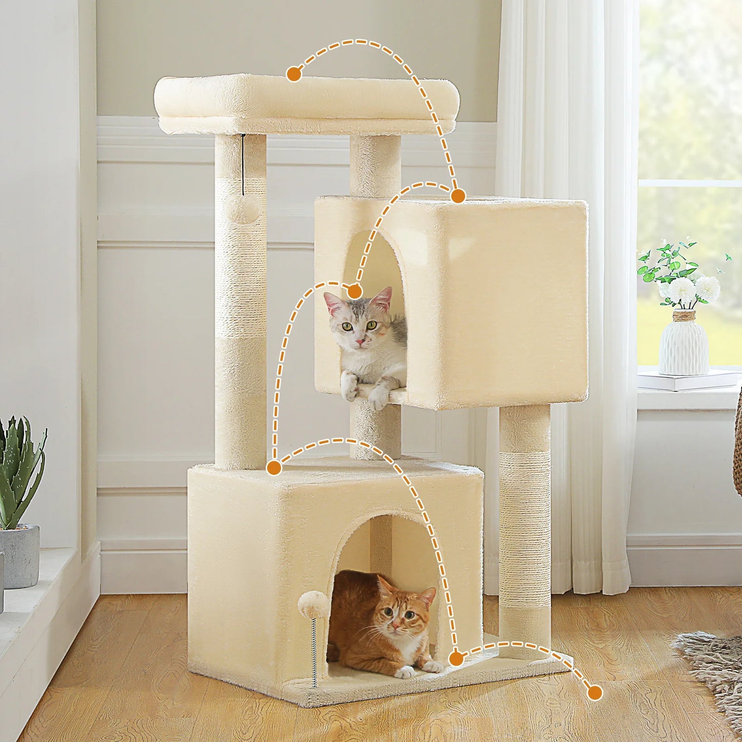 Multi-Level Cat Scratching Post and Bed, 3 Levels (Large)
