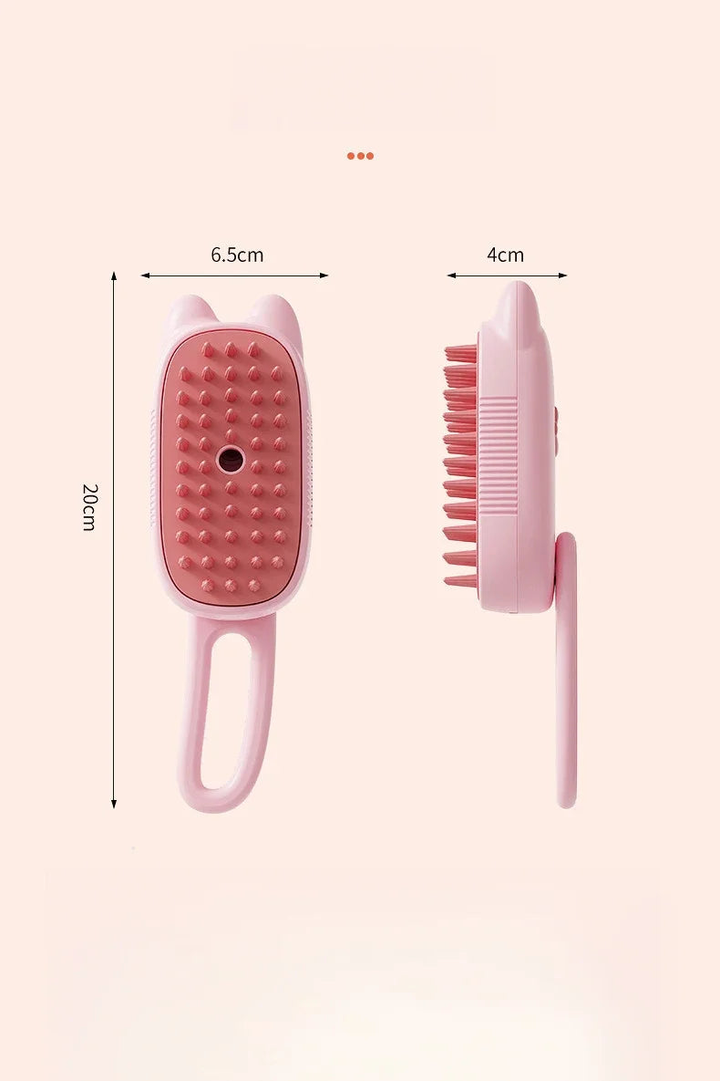 Electric Cat Steam Brush – 3-In-1 Pet Grooming Comb with Water Spray for Cats and Dogs, USB Rechargeable
