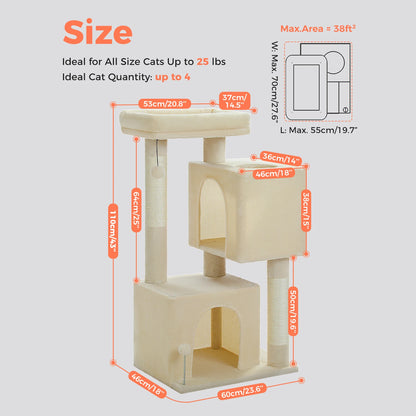 Multi-Level Cat Scratching Post and Bed, 3 Levels (Large)