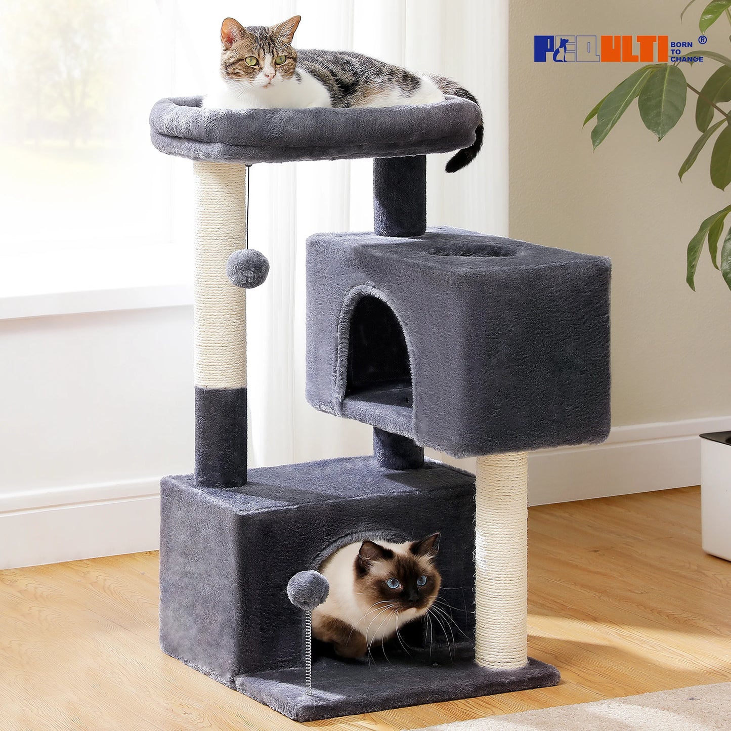 Multi-Level Cat Scratching Post and Bed, 3 Levels (Medium)