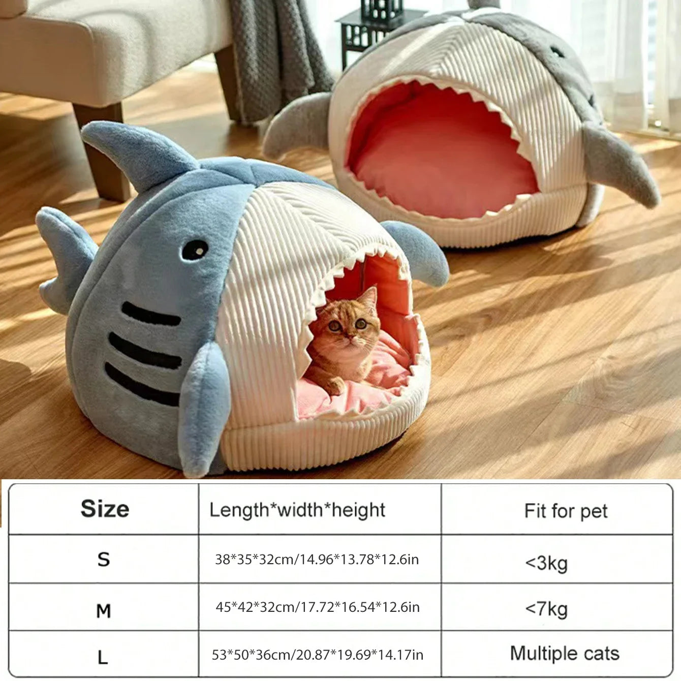 Luxury Plush Shark Pet Bed