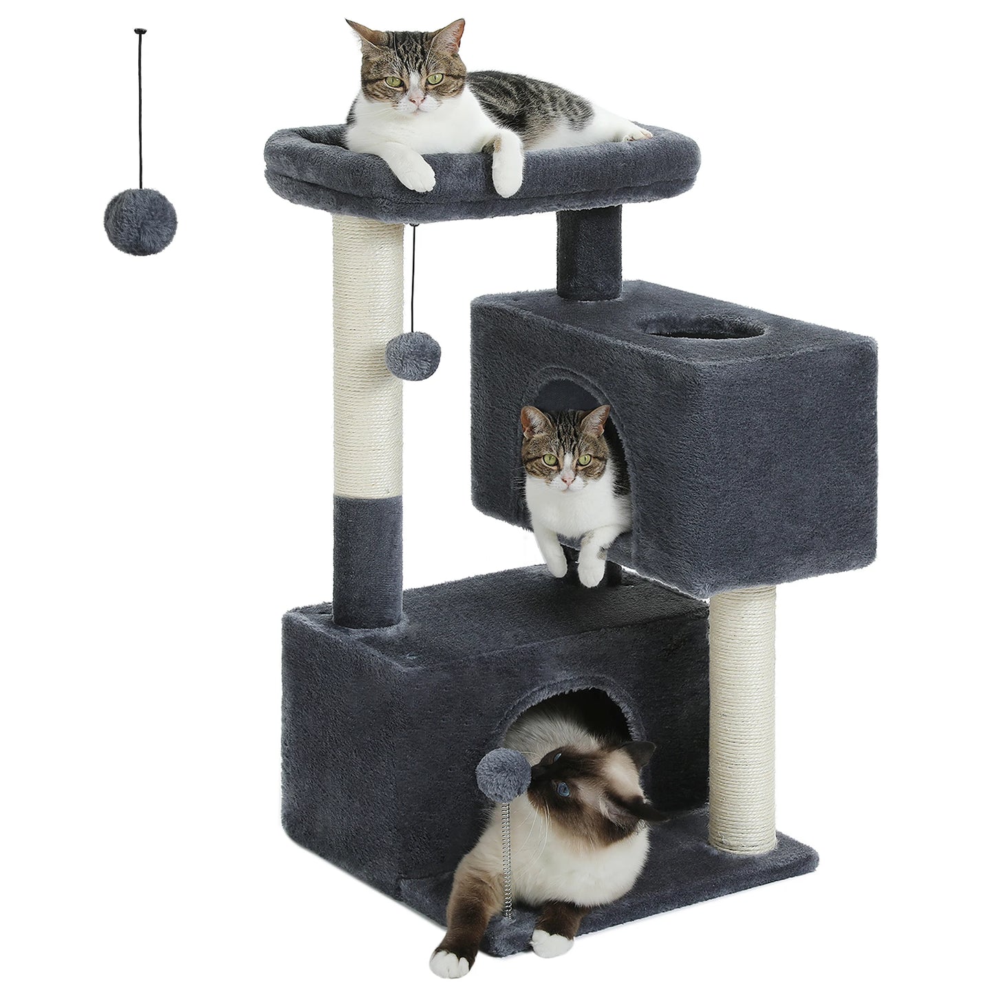 Multi-Level Cat Scratching Post and Bed, 3 Levels (Medium)