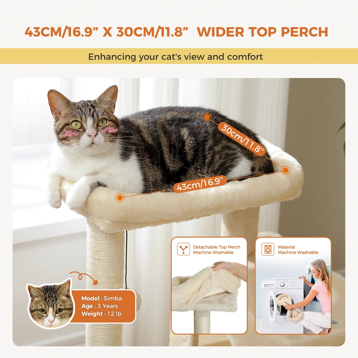 Multi-Level Cat Scratching Post and Bed, 3 Levels (Medium)