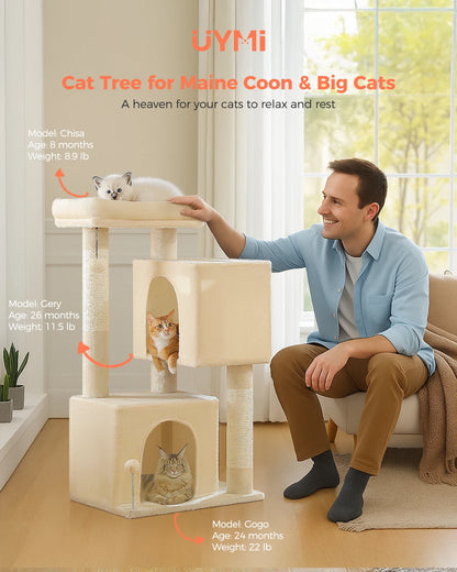 Multi-Level Cat Scratching Post and Bed, 3 Levels (Large)