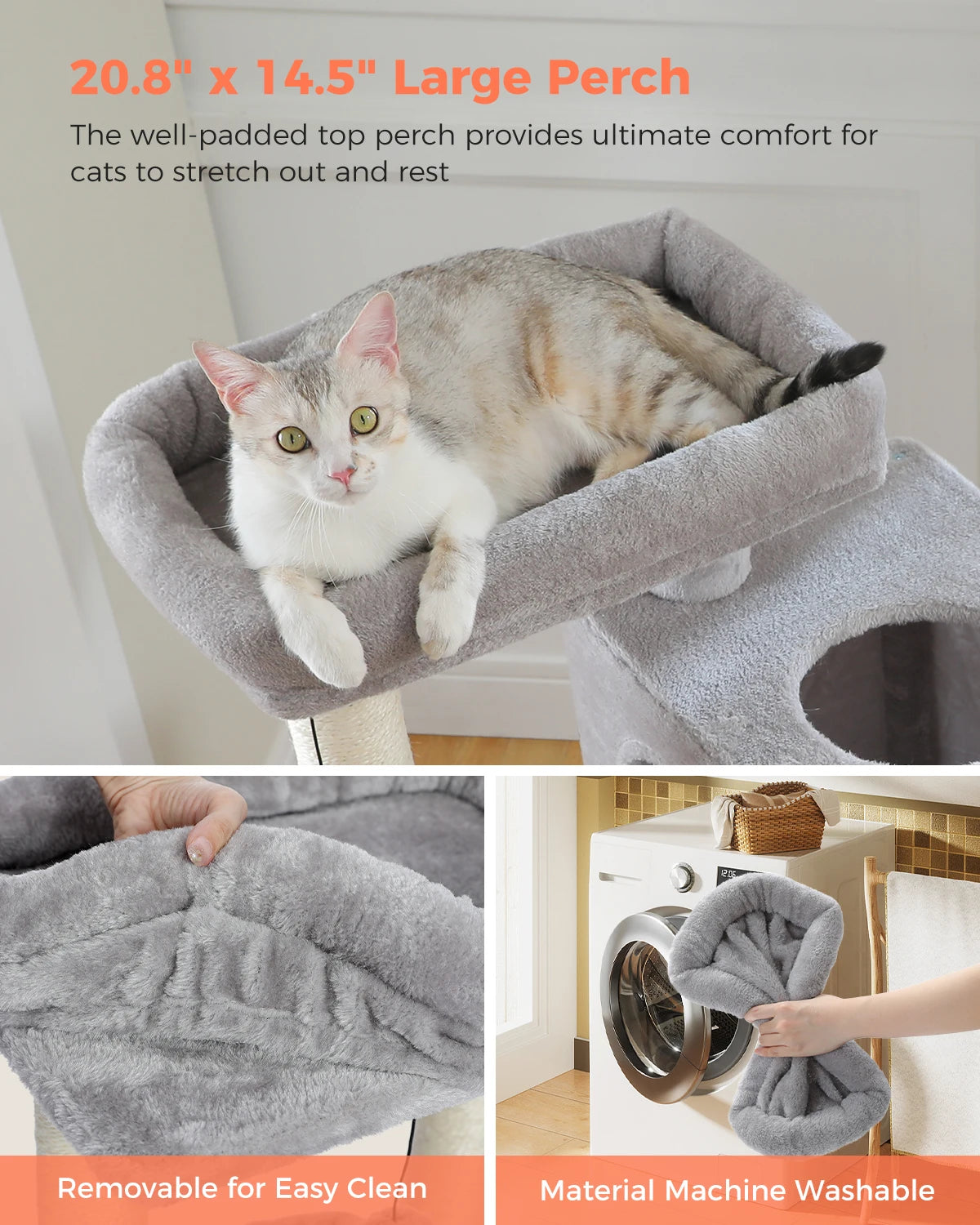 Multi-Level Cat Scratching Post and Bed, 3 Levels (Large)