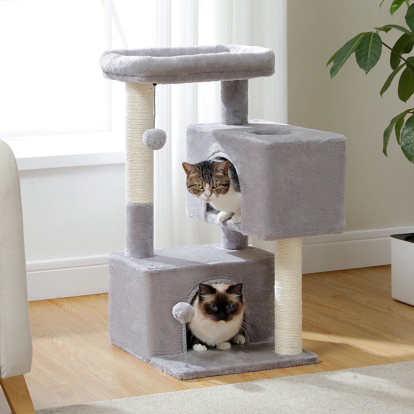 Multi-Level Cat Scratching Post and Bed, 3 Levels (Medium)