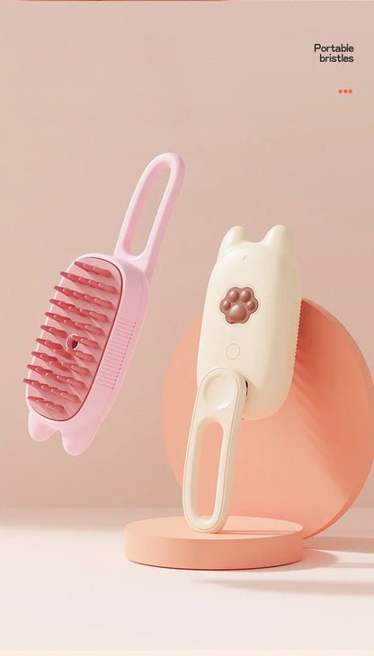 Electric Cat Steam Brush – 3-In-1 Pet Grooming Comb with Water Spray for Cats and Dogs, USB Rechargeable