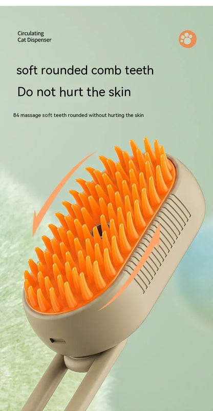 Electric Cat Steam Brush – 3-In-1 Pet Grooming Comb with Water Spray for Cats and Dogs, USB Rechargeable