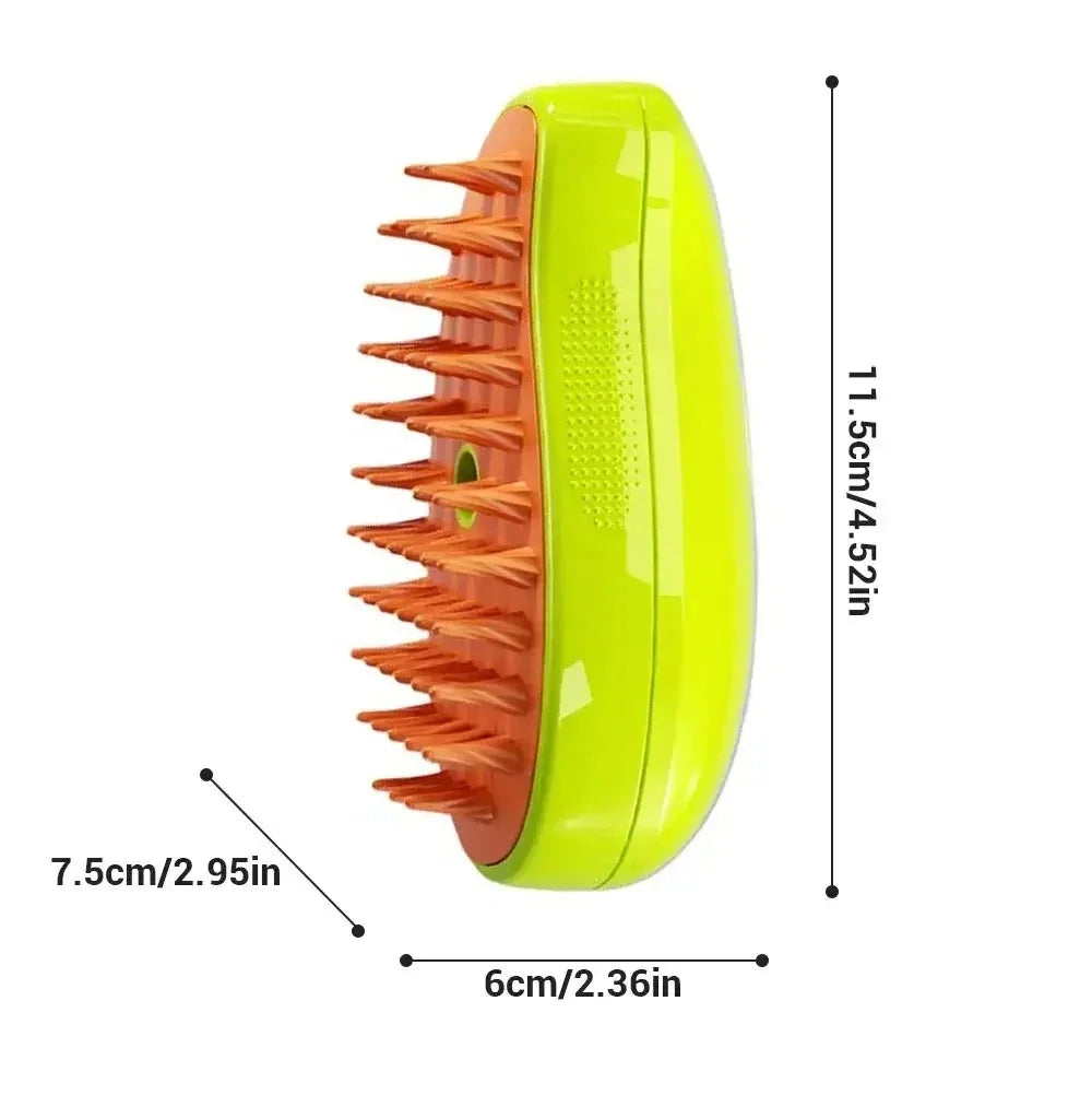 Electric Cat Steam Brush – 3-In-1 Pet Grooming Comb with Water Spray for Cats and Dogs, USB Rechargeable