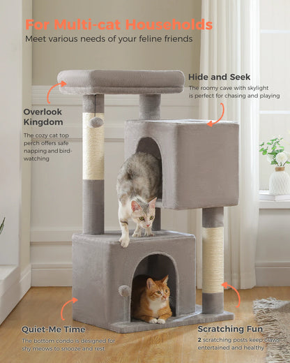 Multi-Level Cat Scratching Post and Bed, 3 Levels (Large)