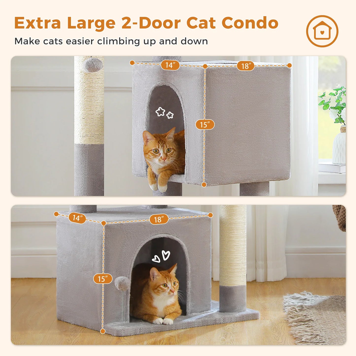Multi-Level Cat Scratching Post and Bed, 3 Levels (Large)